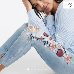 Abercrombie and fitch embroidered jeans